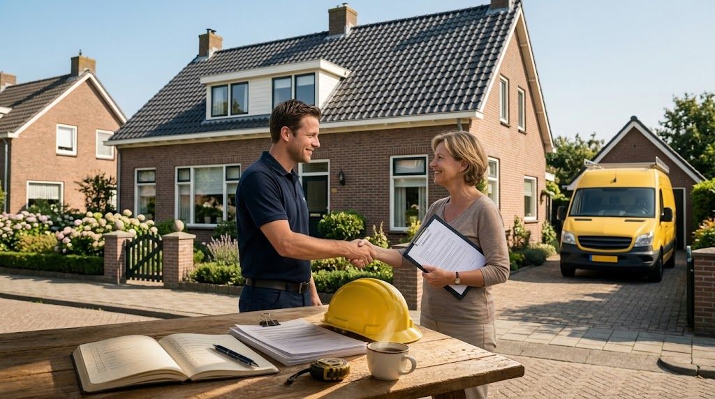 Klantgoedkeuring voor voor-na fotos als dakdekker
