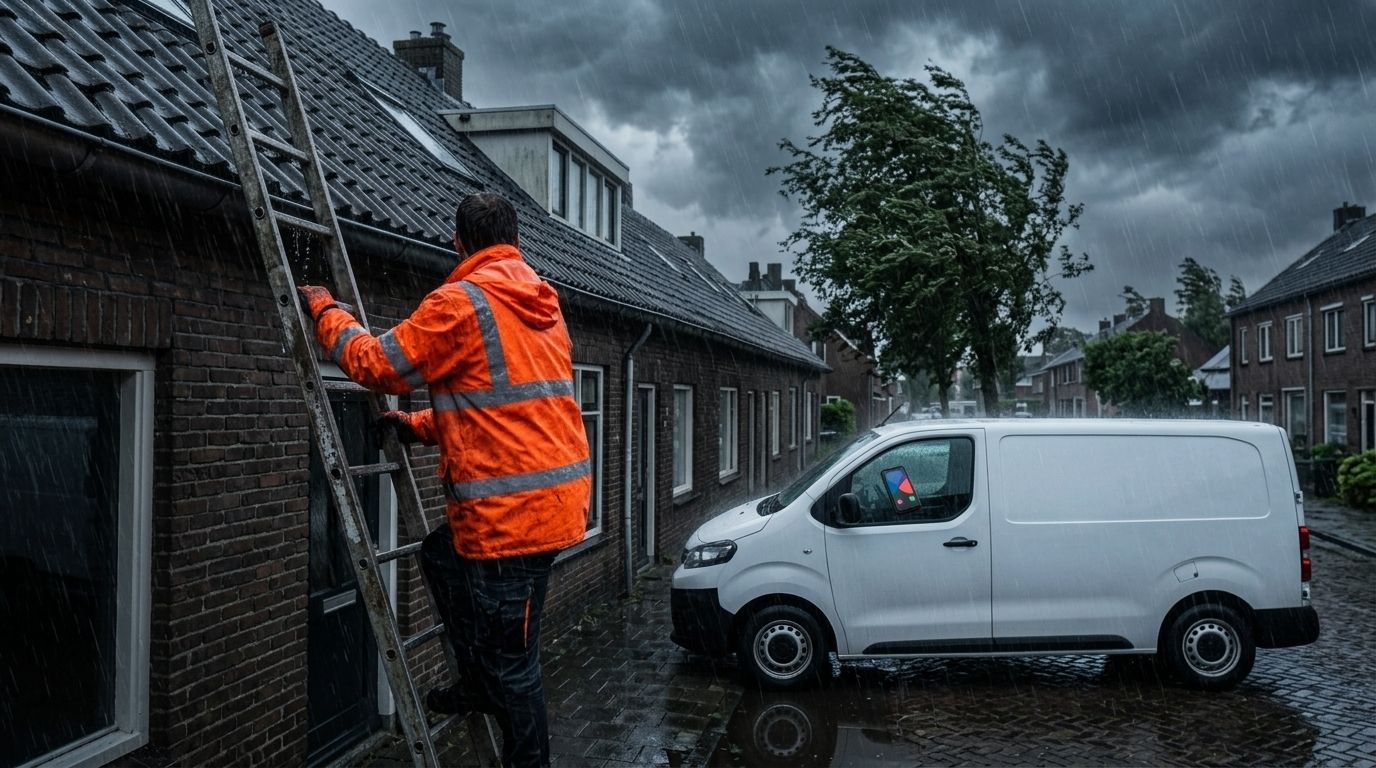 Meertalige AI telefonist voor dakdekkers bij storm