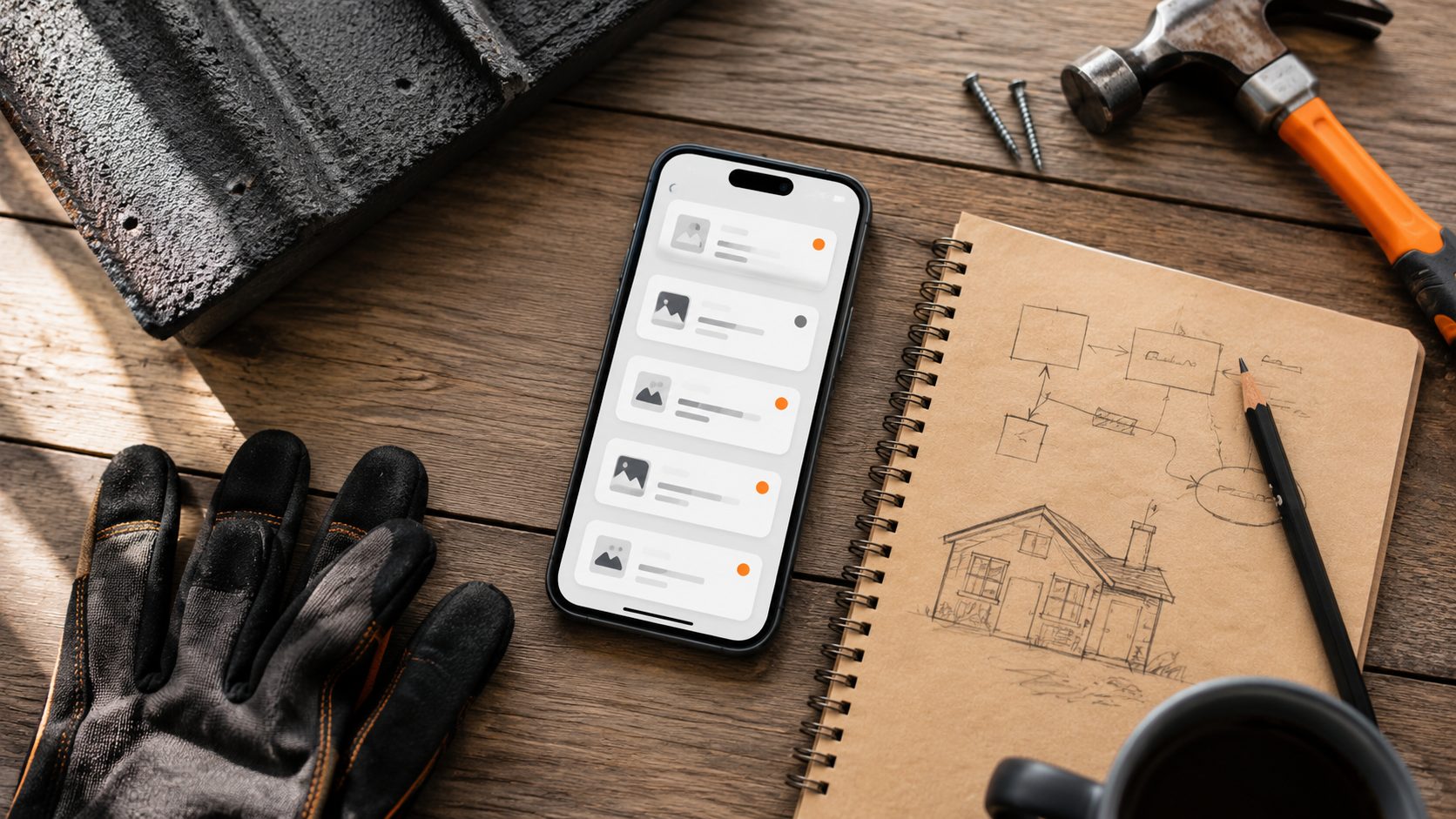 Flat-lay automatisering tools voor dakdekkers