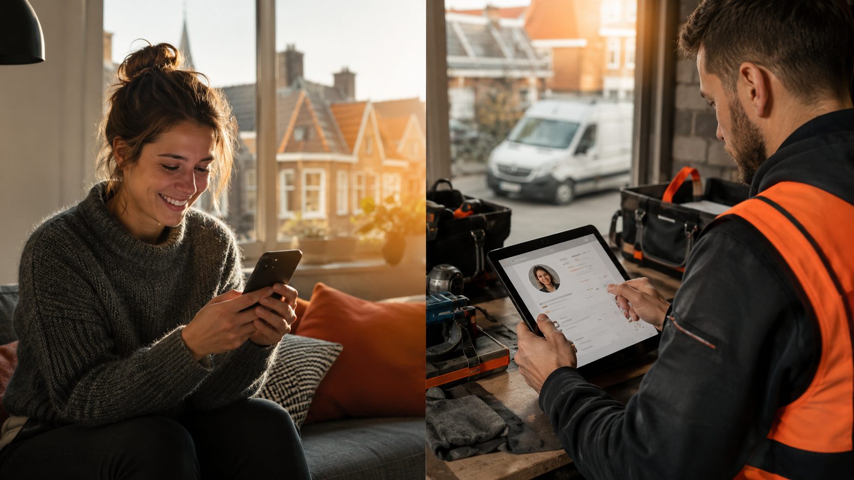 Klant en dakdekker verbonden via CRM